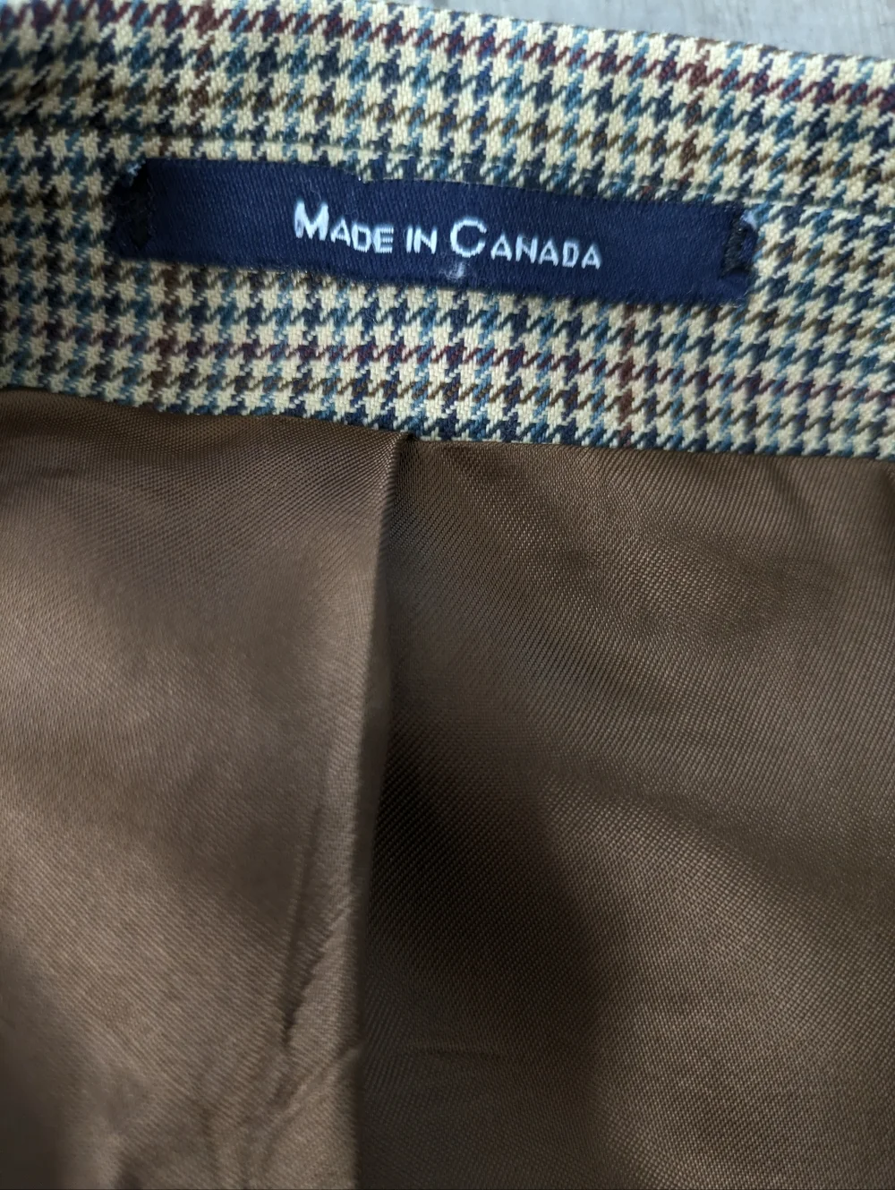 Vtg Chaps Ralph Lauren Mens Tweed Houndstooth Multicolor Brown Wool Blazer 44R‎